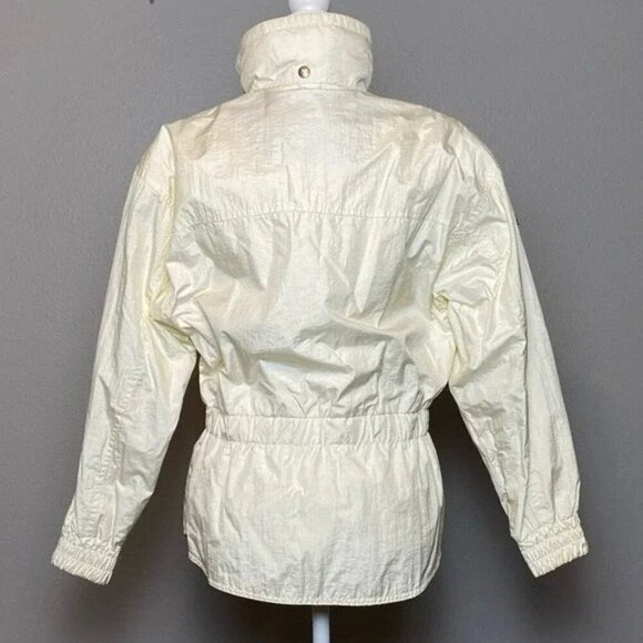 Vintage Descente Women's Ski Jacket Size XS Water-Resistant Cream & Blue Adjusta - Picture 2 of 13